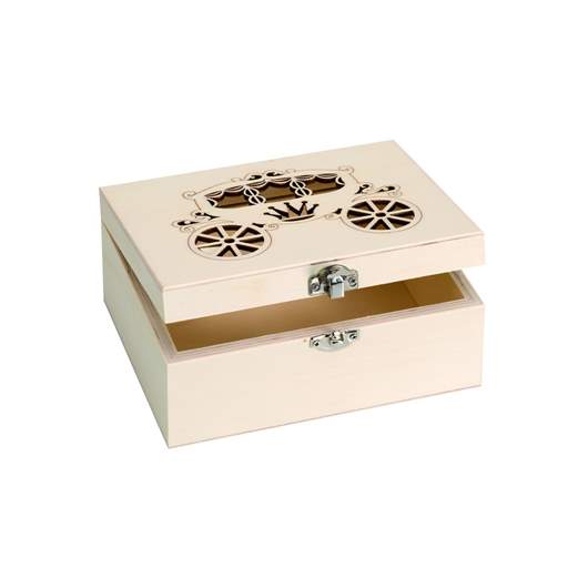 Wooden box rectangular crown 17x12x8cm